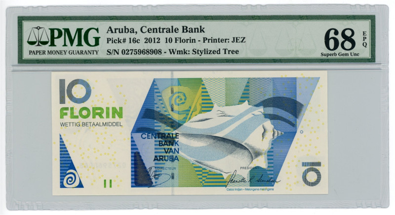 Aruba 10 Florin 2012 PMG 68 EPQ

P# 16c, N# 202448; # 0275968908; UNC