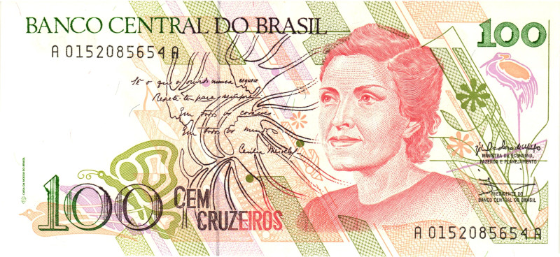 Brazil 100 Cruzeiros 1990 (ND)

P# 228, N# 207643; # A 0152085654 A; UNC