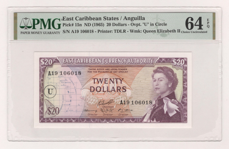 East Caribbean States 20 Dollars 1965 (ND) PMG 64 EPQ

P# 15n, N# 219645; # A1...