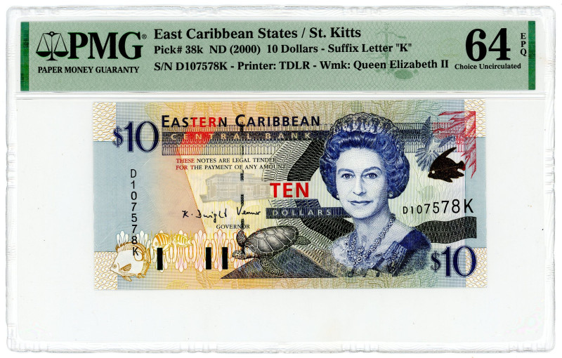 East Caribbean States 10 Dollars 2000 (ND) PMG 64 EPQ Choice Uncirculated

P# ...