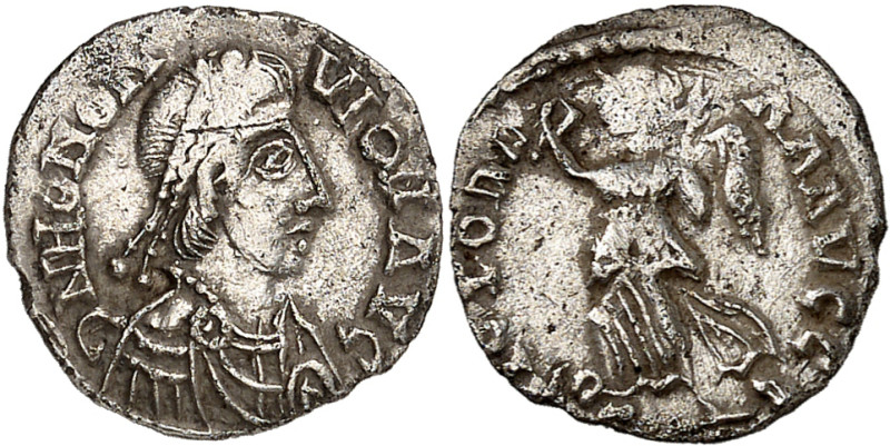 VISIGOTHS, Gaul. Uncertain king, Circa 415-425. Half-siliqua (Silver, 13.5 mm, 0...