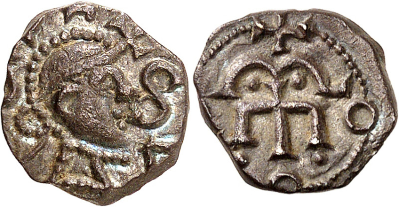 MEROVINGIANS, Ile-de-France. Paris. Bishopric, Circa 725-750. Denier (Silver, 12...