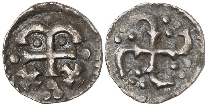 MEROVINGIANS, Ile-de-France. Paris. Region, Circa 700-725. Denier (Silver, 13 mm...