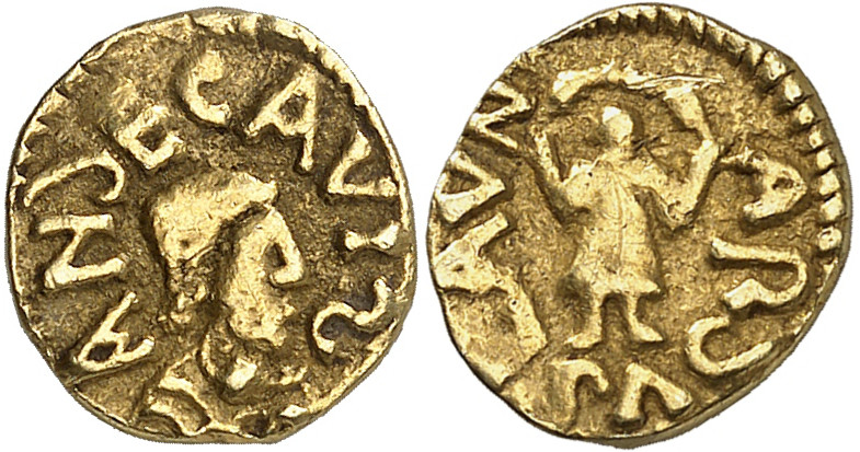 MEROVINGIANS, Maine-et-Loire. Angers. Circa 560-585. Triens (Gold, 11 mm, 1.41 g...