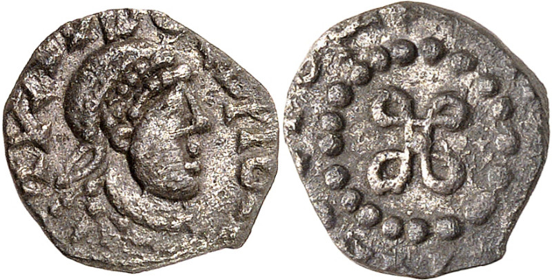 MEROVINGIANS, Cher. Bourges(?). Circa 675-725. Denier (Silver, 13 mm, 1.11 g). U...