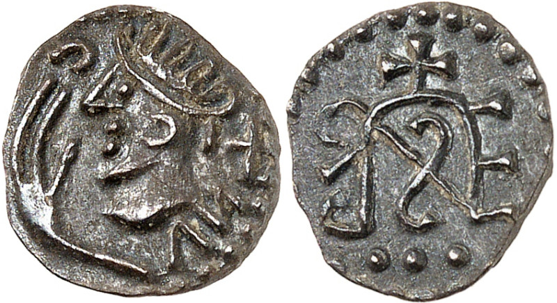 MEROVINGIANS, Indre-et-Loire. Tours (region). Circa 725-750. Denier (Silver, 13 ...