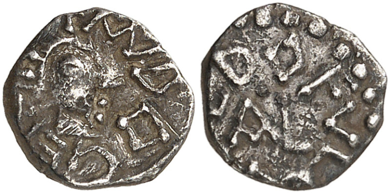 MEROVINGIANS. Uncertain mint. Circa 700-750. Denier (Silver, 11 mm, 1.20 g, 10 h...