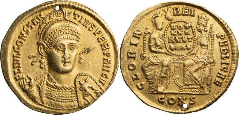 Constantine II. Solidus; Constantine II; 337-340 AD, Constantinople, 351-355 AD,...