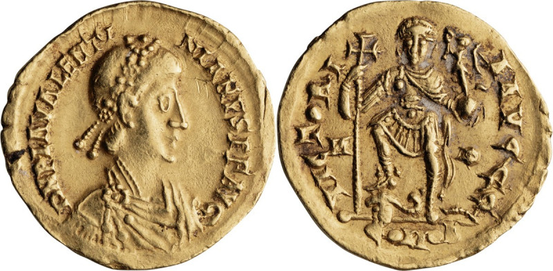 Valentinian III. Solidus; Valentinian III; 425-455 AD, Mediolanum, 430-455 AD, S...