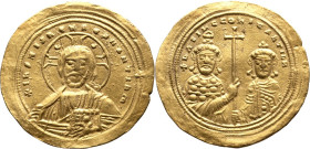 Basil II and Constantine VIII. AR Histamenon Nomisma; Basil II and Constantine VIII; 976-1025 AD, Constantinople, 1005-1025 AD, Histamenon Nomisma, 4....