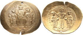 Romanus IV. AR Histamenon Nomisma; Romanus IV; Constantinople, 1068-1071 AD, Histamenon Nomisma, 4.36g. DO-1, S-1859. Obv: Three figures standing: Chr...