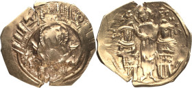 Andronicus II and Michael IX. 1/4 Hyperpyron; Andronicus II and Michael IX; Constantinople, 1295-1320 AD, Hyperpyron, 3.37g. S-2396, Berk-366. Obv: Ha...