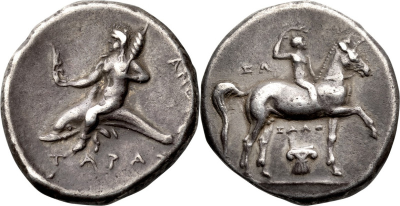 Calabria, Tarentum. Didrachm; Calabria, Tarentum; 280-272 AD, Didrachm, 6.43g. V...