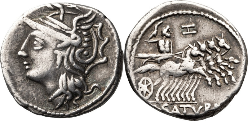 Lucius Appuleius Saturninus. Denarius; Lucius Appuleius Saturninus; 104 BC, Dena...