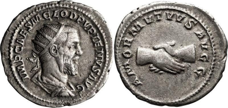 Pupienus. Antoninianus; Pupienus; 238 AD, Rome, Antoninianus, 3.70g. RIC-9a. Obv...