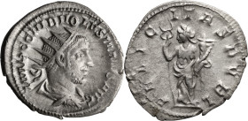 Volusian. Antoninianus; Volusian; 251-253 AD, Mediolanum, Antoninianus, 3.28g. RIC-205. Obv: Radiate bust r. Rx: Felicitas, draped, standing left, hol...