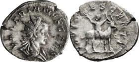 Valerian II as Caesar. Antoninianus; Valerian II as Caesar; 256-258 AD, Cologne, Antoninianus, 3.83g. RIC-3, C-26, MIR-907e. Obv: VALERIANVS CAES, rad...