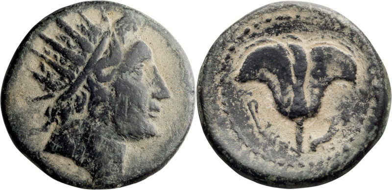 Caria, Rhodes. AE 27; Caria, Rhodes; c. 88-85 BC, AE 27, 12.14g. HN Online-1484....