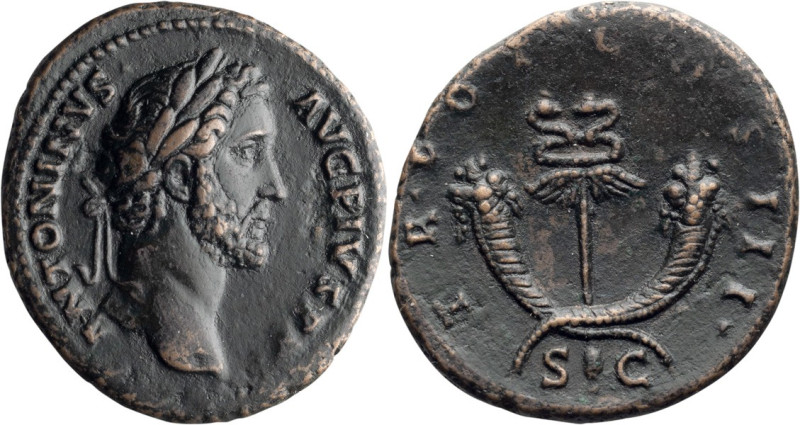 Antoninus Pius. 40-as; Antoninus Pius; 138-161  AD, Rome, 140-144 AD, As, 9.10g....