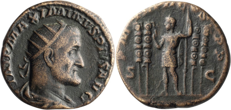 Maximinus I Thrax. Dupondius; Maximinus I Thrax; 235-238 AD, Rome, 236 AD, Dupon...