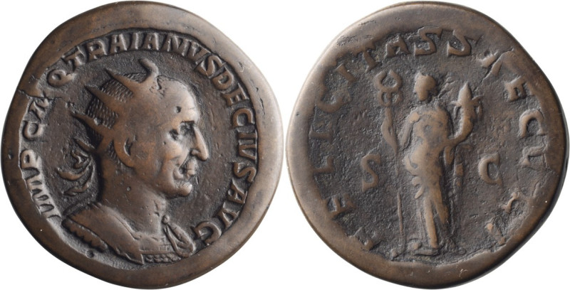 Trajan Decius. Double Sestertius; Trajan Decius; 249-251 AD, Rome, Double Sester...