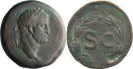 Galba. AE 29-30; Galba; 68-69 AD, Antiochia ad Orontem, Seleucis and Pieria, AE 29-30, 17.75g. RPC-4315a, McAlee-314. Obv: Laureate head r. Rx: Large ...