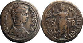 Julia Domna. ; Julia Domna; Antiochia, Pisidia, 193-217 AD, AE 33-34, 27.44g. SNG BM-1121-4. Obv: IVLIA AVGVSTA, Bust r. Rx: COL CAES ANTIOCH, Mên sta...