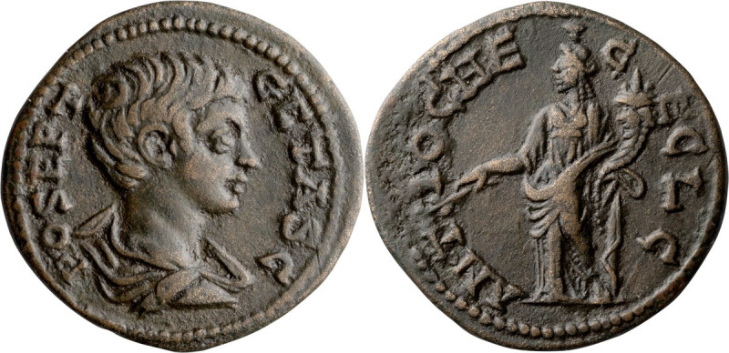 Geta as Caesar. AE; Geta as Caesar; 198-209 AD, Antioch, AE, 5.08g. SNG BM-1154....