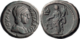 Julia Paula. Tetradrachm; Julia Paula; Alexandria, Egypt, Year 4 = 220/1 AD, Billion Tetradrachm, 13.35g. Emmett-2972/4 (R4). Obv: IOVΛIA - ΠAVΛA CEB ...