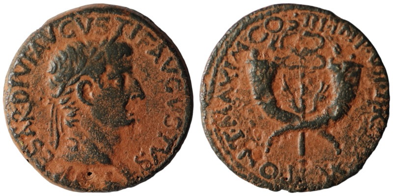 Tiberius. (20-21 AD). Æ Dupondius. Syria. Commagene. Obv: TI CAESAR DIVI AVGVSTI...