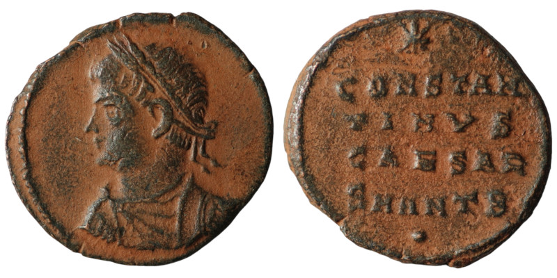 Constantinus II. (334-337 AD). Follis. Antioch. Obv: laureate bust of Constantin...