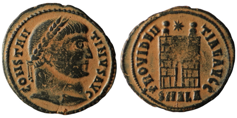 Constantinus I. (307-337 AD). Follis. Alexandria. Obv: CONSTANTINVS AVG. laureat...