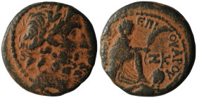 Seleucis and Pieria under P. Quinctillius Varus. (7-6BC). Pseudo-autonomous Bronze Æ. reign of Augustus. Antioch. artificial sandpatina. 19mm, 5,88g