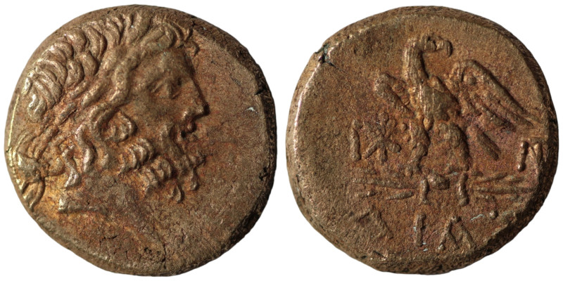 Pontos. Amisos. (120-63 BC) Æ Bronze. Obv: laureate head of Zeus right. Rev: eag...