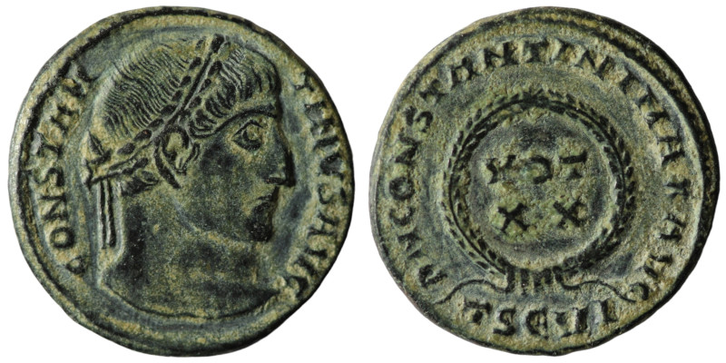 Constantinus I. (307-337 AD). Follis. Thessalonica. Obv: CONSTANTINVS AVG. laure...