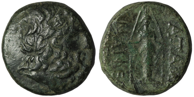 Phyrgia. Apameia. (88-40 BC) Æ Bronze. Obv: laureate head of Zeus right. Rev: fa...