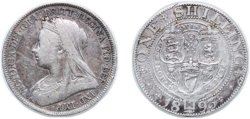 Great Britain United Kingdom 1893 1 Shilling - Victoria (3rd portrait; 'Old Head...