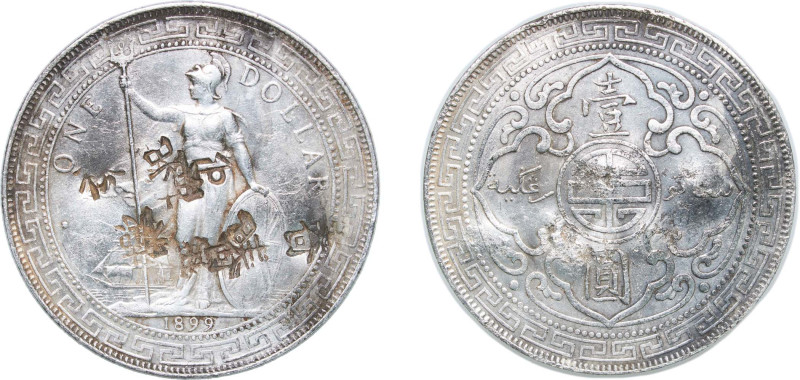 Great Britain United Kingdom 1899 B 1 Dollar (British Trade Dollar) Silver (.900...