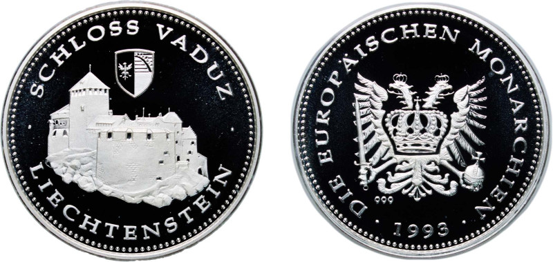 Liechtenstein 1993 Medal - schloss vaduz Silver (.999) 15g PF