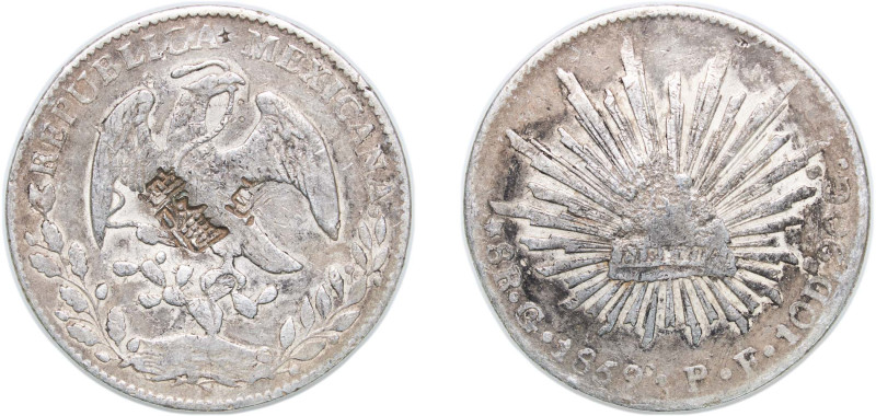 Mexico Federal Republic 1859 Go PF 8 Reales ¨原,隆¨ Silver (.903) Guanajuato Mint ...