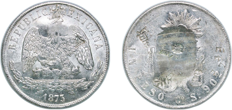 Mexico Federal Republic 1872 Go S 1 Peso "Balanza" Silver (.9027) Guanajuato Min...