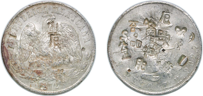 Mexico Federal Republic 1872 Zs H 1 Peso "Balanza" Silver (.9027) Zacatecas Mint...