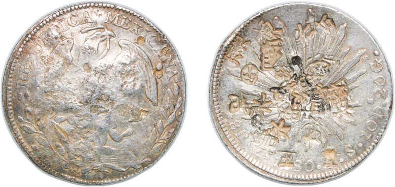 Mexico Federal Republic 1880 Zs JS 8 Reales Silver (.903) Zacatecas Mint 26.9g V...