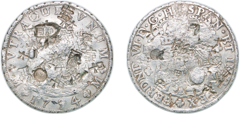 Mexico Spanish colony 1754 Mo MM 8 Reales - Fernando VI Silver (.917) Mexico Cit...