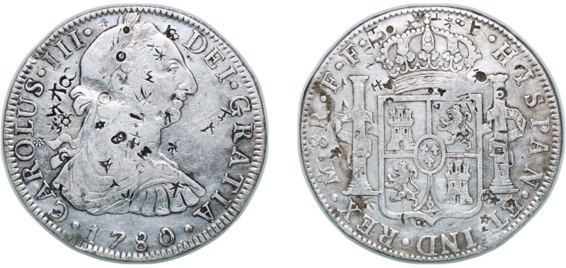 Mexico Spanish colony 1780 Mo FF 8 Reales - Carlos III Silver (.903) Mexico City...