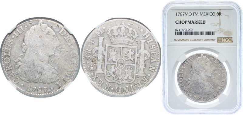 Mexico Spanish colony 1787 Mo FM 8 Reales - Carlos III Silver (.896) Mexico City...