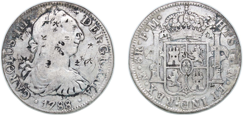 Mexico Spanish colony 1788 Mo FM 8 Reales - Carlos III Silver (.896) Mexico City...