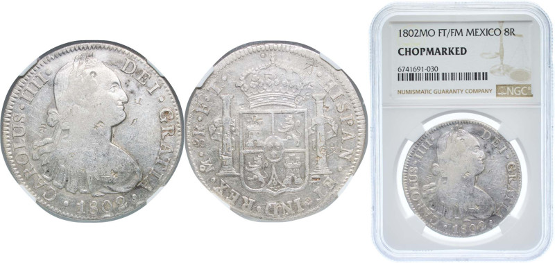 Mexico Spanish colony 1802 Mo FT/FM 8 Reales - Carlos IV Silver (.903) Mexico Ci...