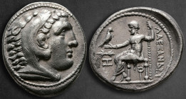 Kings of Macedon. Amphipolis. Alexander III "the Great" 336-323 BC. Struck under Demetrios Poliorketes, circa 306-283 BC. Tetradrachm AR