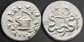 Ionia. Ephesos  circa 131-130 BC. Dated CY 4 (131/30 BC). Cistophoric Tetradrachm AR